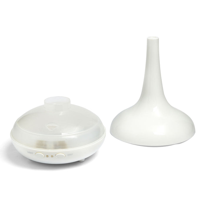 Essential Oil Diffuser Ultrasonic Humidifier Aromatherapy LED Light 200ML 3 Oils - White