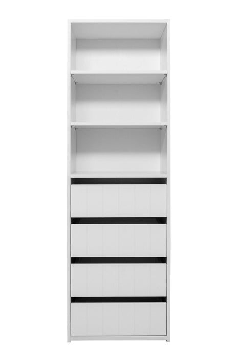 GENEVA THREE SHELF/FOUR DRAWER BUILT IN WARDROBE - VJ PANEL