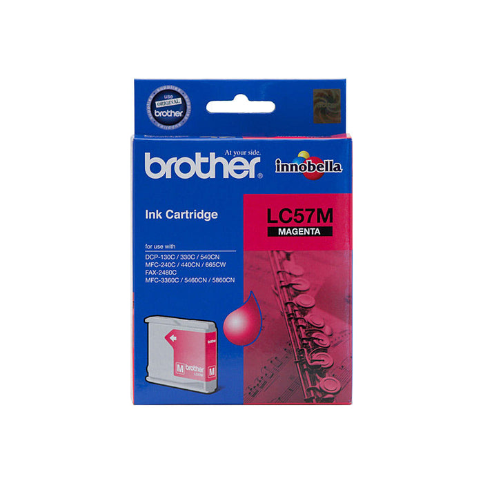 Brother LC-57M Magenta Ink - FAX-2480C, DCP-130C/330C/540CN/350C, MFC-240C/440CN/3360C/5460CN/5860CN/665CW/465CN/685CW/885CW- up to 400 pages