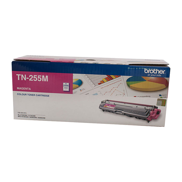 Brother TN-255M Colour Laser Toner - Magenta High Yield- HL-3150CDN/3170CDW/MFC-9140CDN/9330CDW/9335CDW/9340CDW /DCP-9015CDW (2,200 Pages)