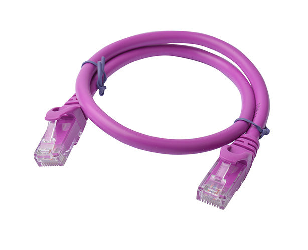 8WARE Cat6a UTP Ethernet Cable 0.5m (50cm) Snagless Purple