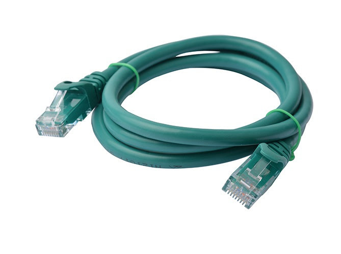 8WARE Cat6a UTP Ethernet Cable 1m Snagless Green