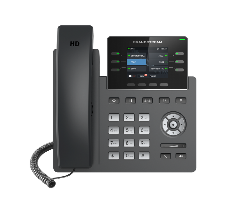 GRANDSTREAM GRP2613 6 Line IP Phone, 3 SIP Accounts, 320x240 Colour Screen, HD Audio, Powerable Via POE