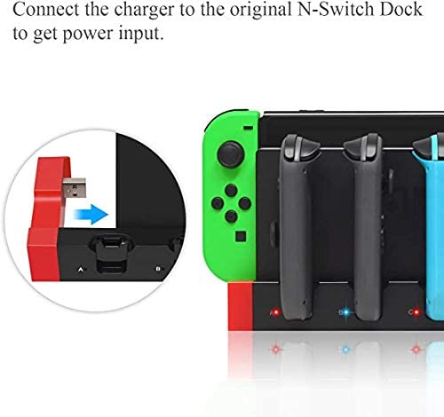 4 in1 Charger Station Stand for Nintendo Switch Joy-con with LED Indication