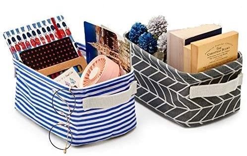 Pack of 6 Foldable Storage Bins Baskets with Handles for Bathroom, Kids and Office (Multi)