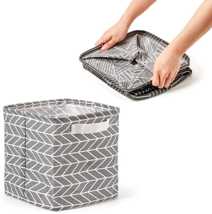 Pack of 6 Foldable Fabric Basket Bin Storage Cube for Nursery, Office and Home Decor (Multi)