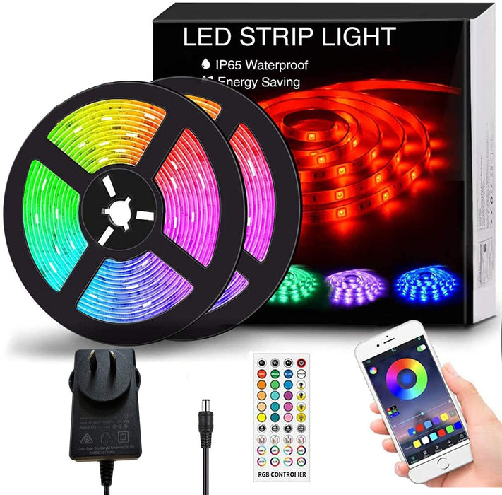 12M LED Strip Lights Rope Light for Bedroom and Home (5050 Lights Strip App with Remote Control)