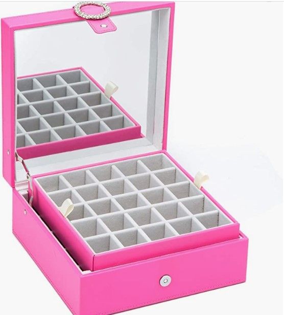 Cubic Buckle Earrings Organizer (Pink)