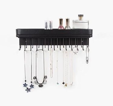 Hanging Jewelry Organizer 25 Hooks (Black)