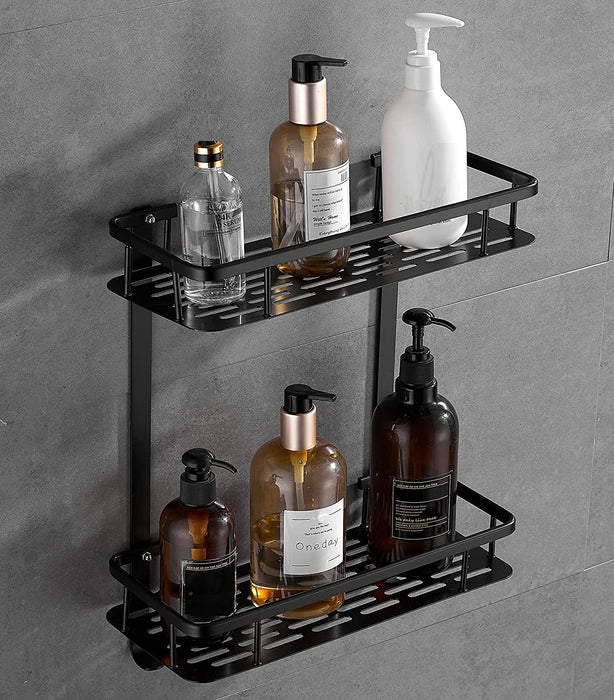 Two-Tier Wall-Mounted Corner Shelf for Bathroom