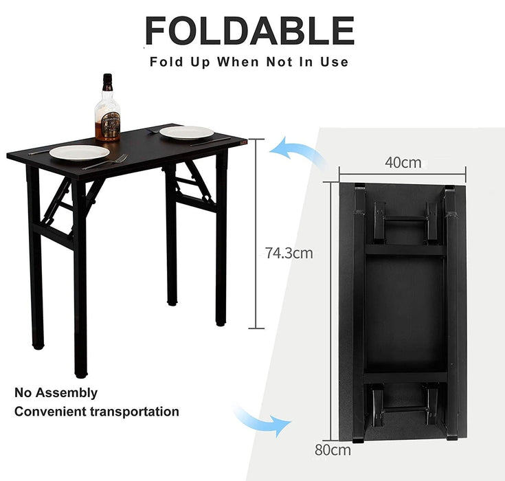 Sturdy and Heavy Duty Foldable Office Computer Desk (Brown, 80cm)