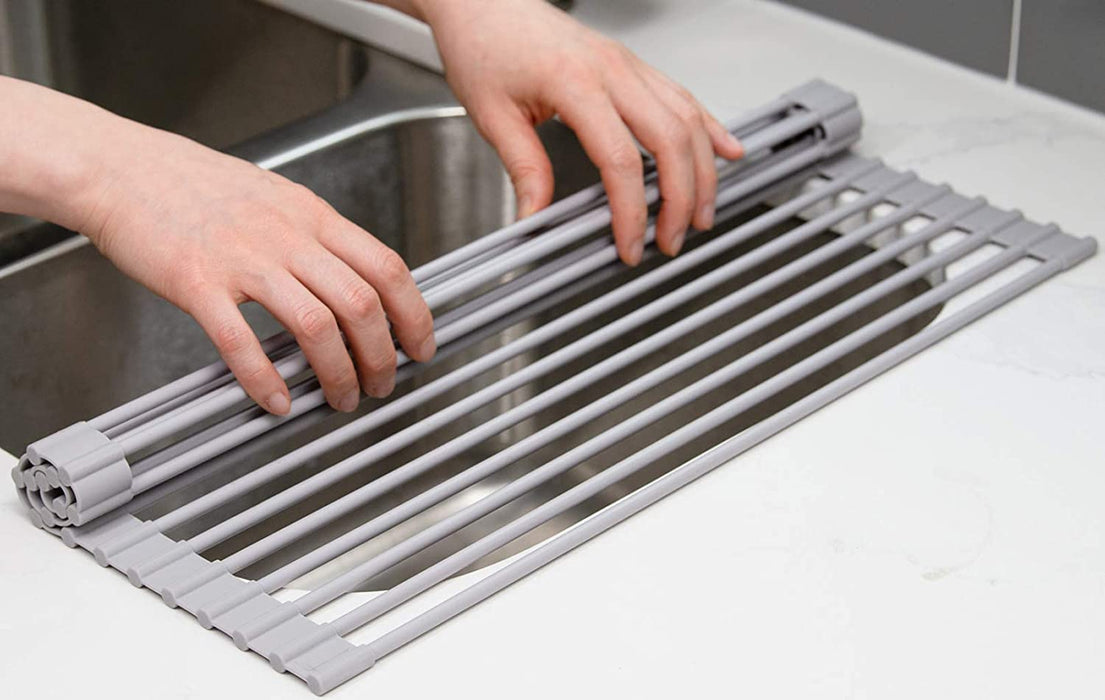 Over The Sink Multipurpose Roll-Up Dish Drying Rack (52 x 33 cm)