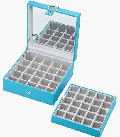 Cubic Buckle Earrings Organizer (Blue)