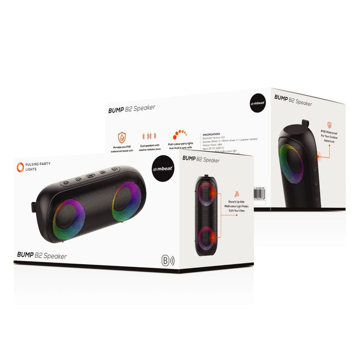 mbeat Bump B2 IPX6 Portable RGB Bluetooth Party Speaker