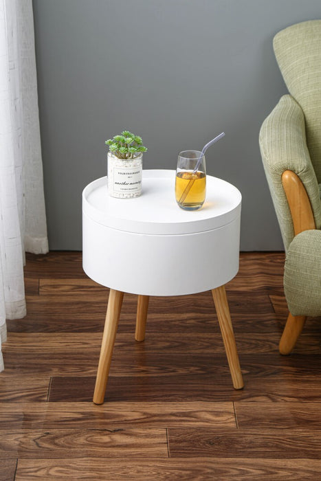 Mykhaela Tray Top Bedside Table Side Table Bedroom Modern Set of 2