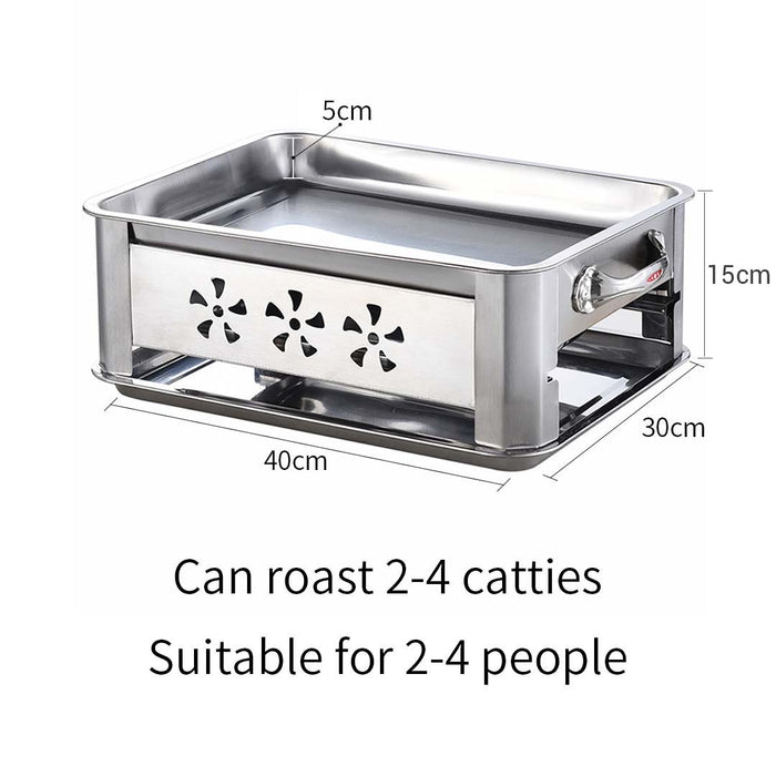 40cm Portable Stainless Steel Outdoor Chafing Dish BBQ Fish Stove Grill Plate