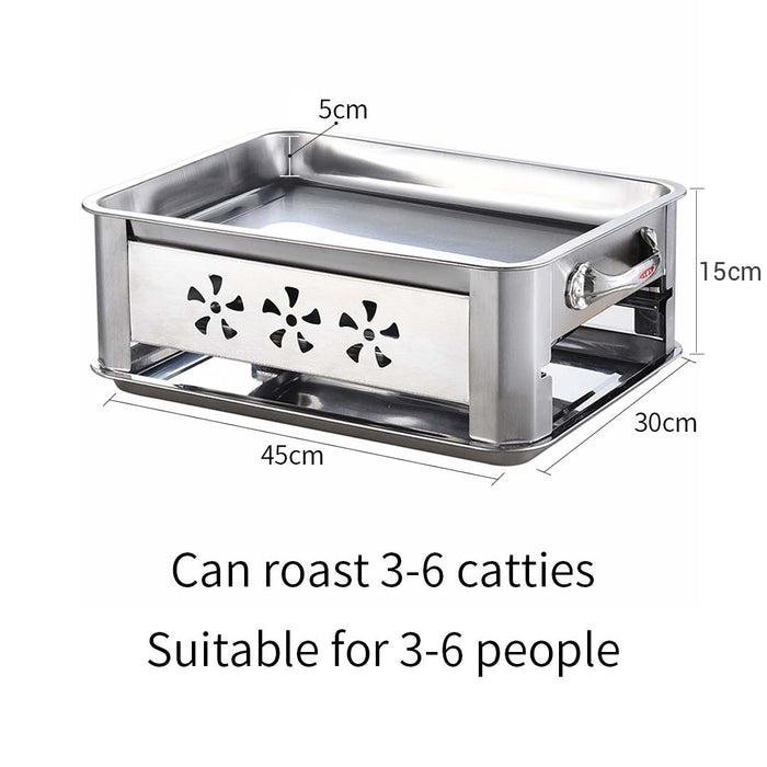 45cm Portable Stainless Steel Outdoor Chafing Dish BBQ Fish Stove Grill Plate