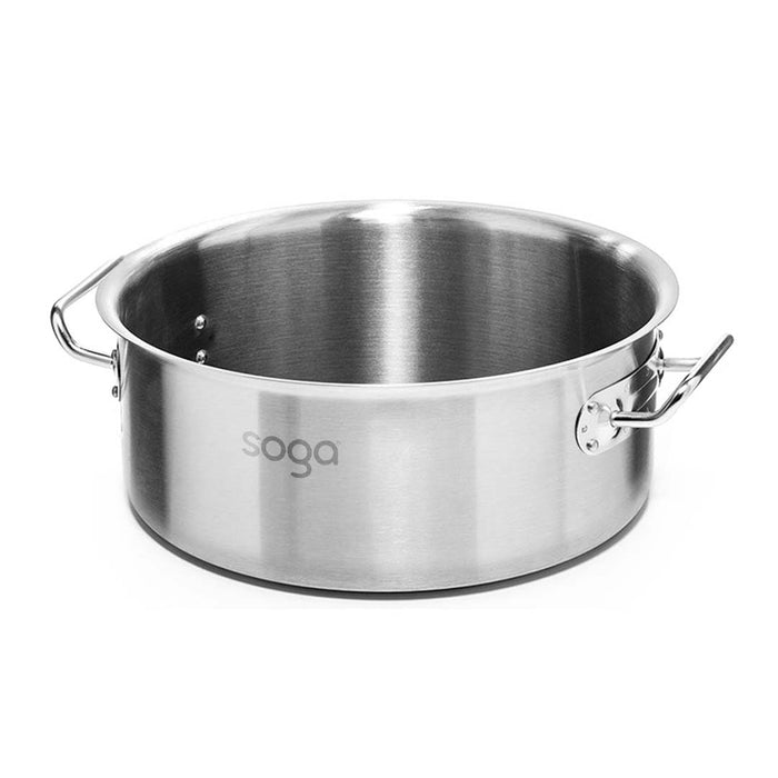 SOGA 32L Wide Stock Pot  and 98L Tall Top Grade Thick Stainless Steel Stockpot 18/10