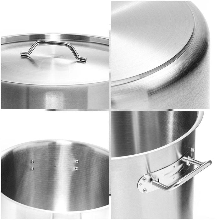 SOGA 32L Wide Stock Pot  and 98L Tall Top Grade Thick Stainless Steel Stockpot 18/10