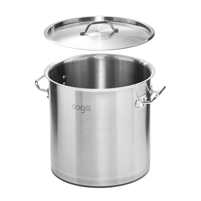 SOGA 50L Stainless Steel Stock Pot with One Steamer Rack Insert Stockpot Tray