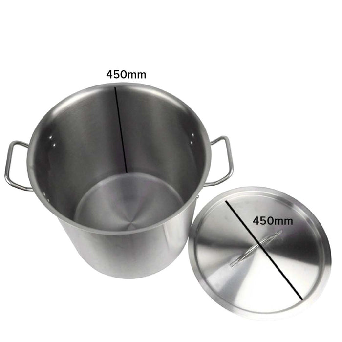 SOGA Stock Pot 71L Top Grade Thick Stainless Steel Stockpot 18/10