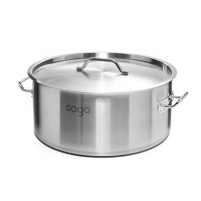 SOGA Stock Pot 58L Top Grade Thick Stainless Steel Stockpot 18/10