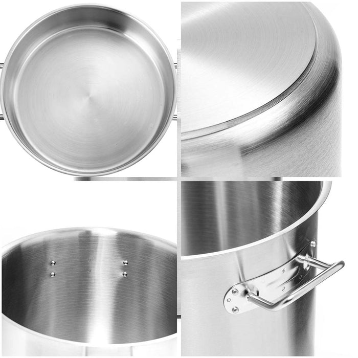 SOGA Stock Pot 225L Top Grade Thick Stainless Steel Stockpot 18/10 Without Lid