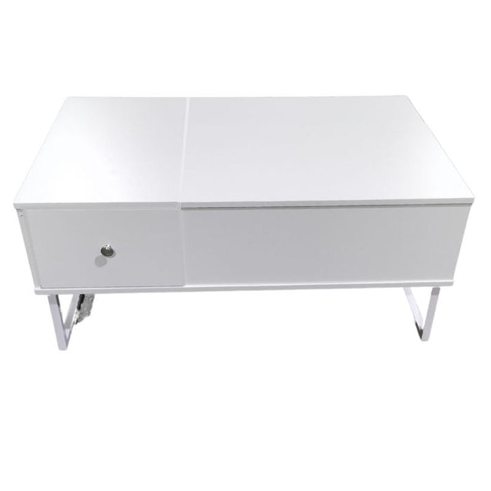 Lift Up White Coffee Table With Storage