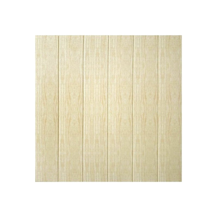 Decorative 3D Foam Wallpaper Panels Cream Wood 10PCS