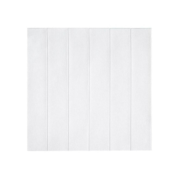 10PCS 3D Foam White Wood Panels Self Adhesive Home Wallpaper Panels 70 x 70cm