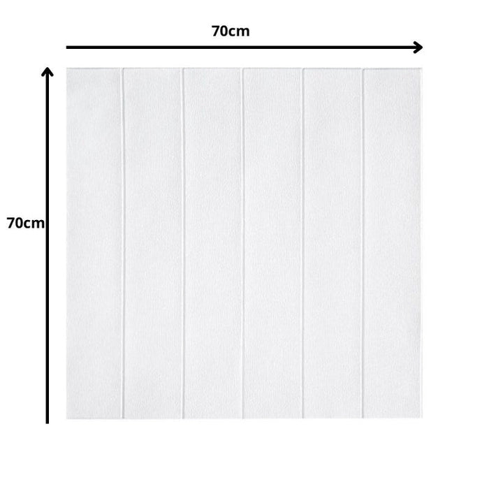 10PCS 3D Foam White Wood Panels Self Adhesive Home Wallpaper Panels 70 x 70cm