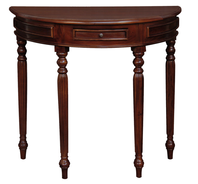 Turn Leg Half Round Sofa Table (Mahogany)