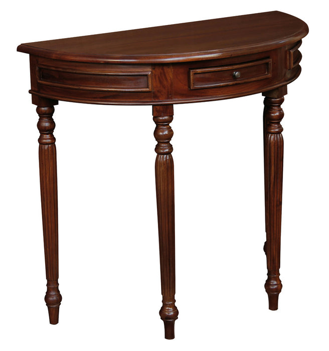 Turn Leg Half Round Sofa Table (Mahogany)