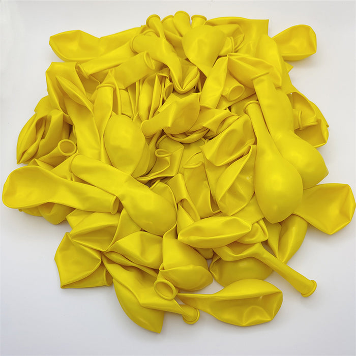 100PCS 5'' Latex Balloon Set Pearlized Yellow Birthday Wedding Party Decoration