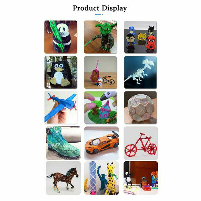 USB 3D Printing Pen Drawing Pen Printer +LCD Screen +3 Free Filaments Kid Gift Yellow