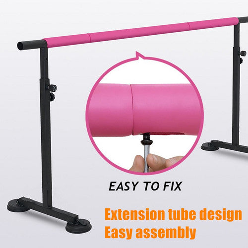 1.5M Safety Portable Ballet Bar Freestanding Stretch Barre Dance Bar Adjustable