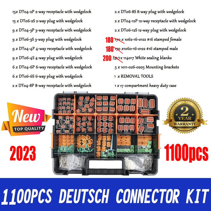 AU 1000 PCS Deutsch DT Connector Kit 14-16AWG Stamped Contacts 1100PCS UPGRADE