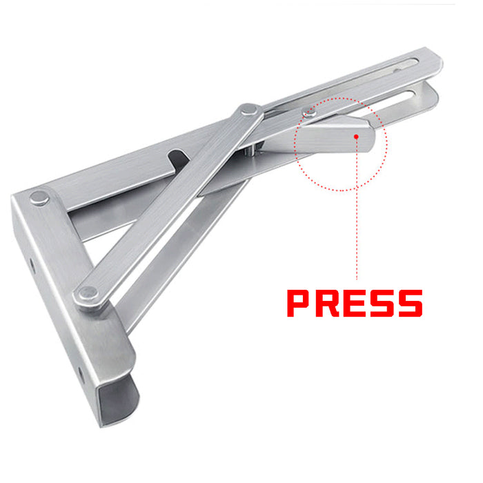 2PCS 12'' Folding Table Bracket Stainless Steel Wall Shelf Bench