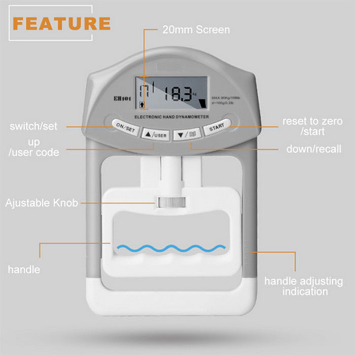 Digital Dynamometer Hand Grip Strength Muscle Tester Electronic Power Measure