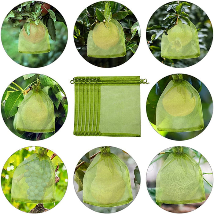 100PCS 20*30cm Fruit Net Bags Agriculture Garden Vegetable Protection Mesh Insect Proof