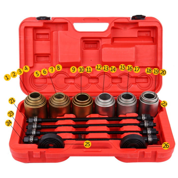 27PCS Press Pull Sleeve Set Durable Bush and Bearing Removal Install Tool Kit