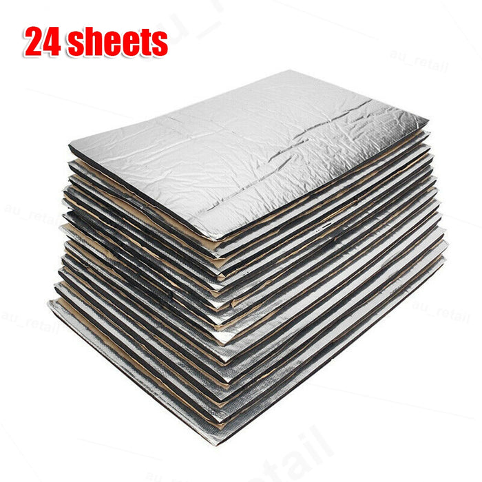 24 Sheet Self-adhesive Sound Deadener Heat Shield Insulation Deadening Mat