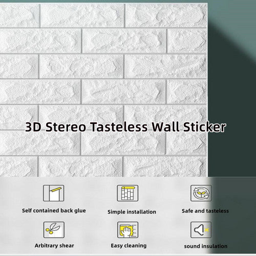 70CMx3M 3D Wall Paper Brick Stickers Foam Brick Stickers Self Adhesive Wallpaper