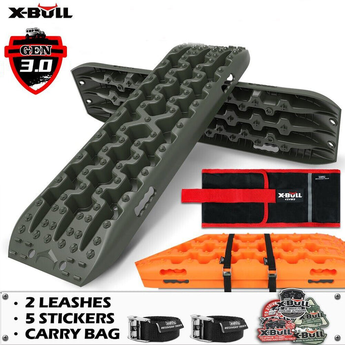 X-BULL Recovery tracks kit Boards 4WD strap mounting 4x4 Sand Snow Car qrange GEN3.0 6pcs OLIVE