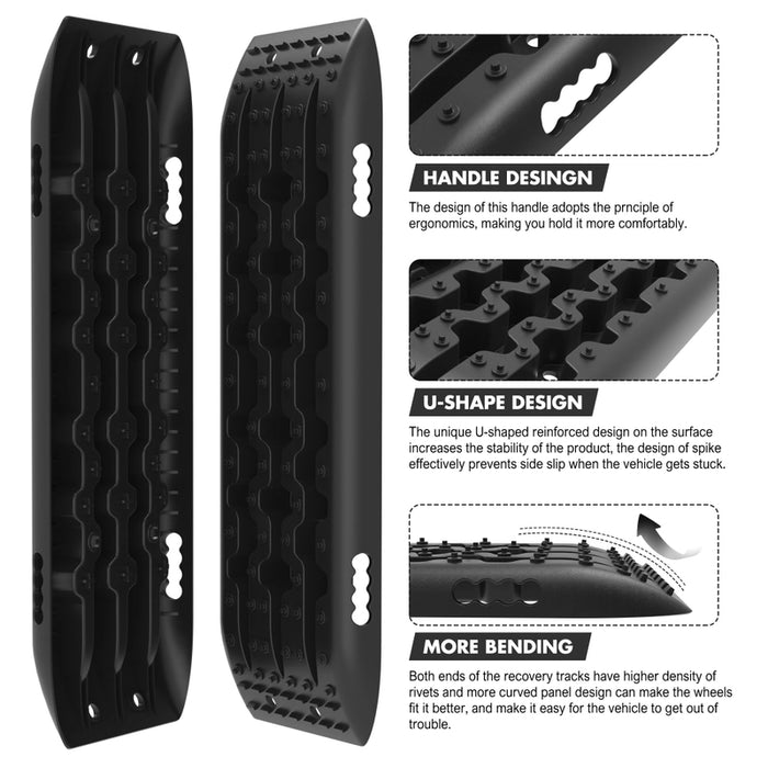 X-BULL KIT1 Recovery track Board Traction Sand trucks strap mounting 4x4 Sand Snow Car BALCK