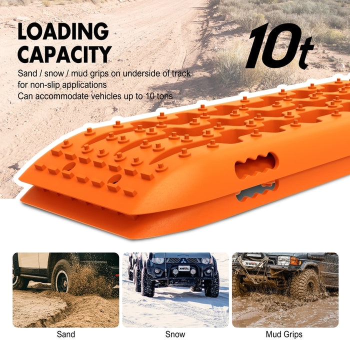 X-BULL KIT2 Recovery tracks 6pcs Board Traction Sand trucks strap mounting 4x4 Sand Snow Car ORANGE