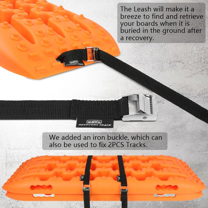 X-BULL KIT2 Recovery tracks 6pcs Board Traction Sand trucks strap mounting 4x4 Sand Snow Car ORANGE