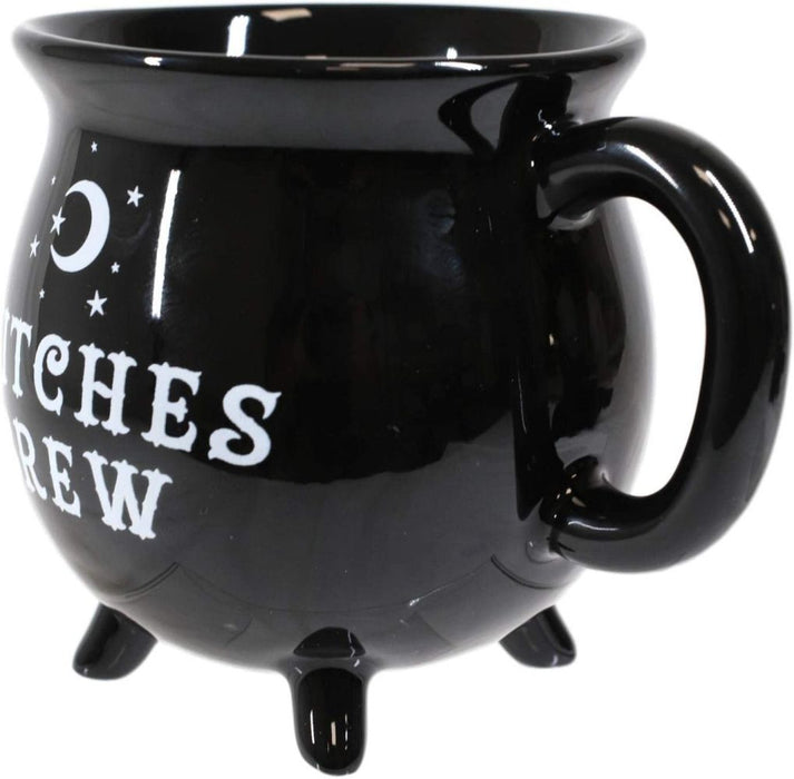 Witches Brew Black Cauldron Coffee Mug Cup With Moon & Stars