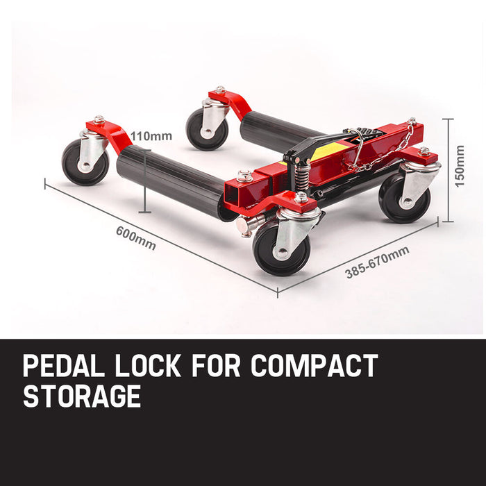 T-REX 4x 12 Vehicle Positioning Jacks - Wheel Dollies Car Go Dolly Jack Skates