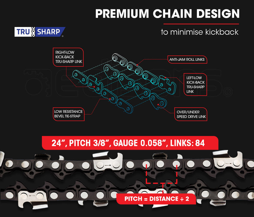 BAUMR-AG Petrol Commercial Chainsaw 24 Bar E-Start Chain Saw Top Handle Pruning